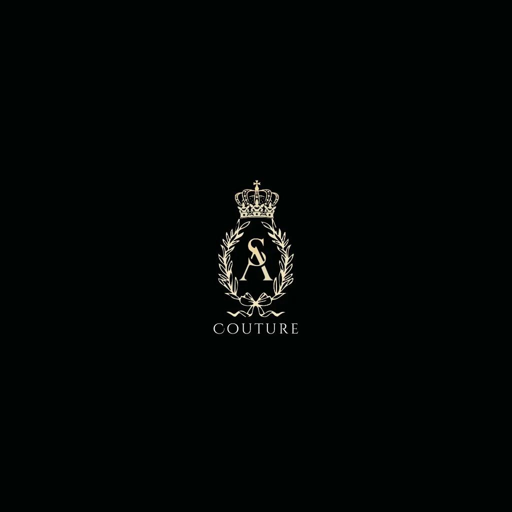 AS Couture crest monogram with laurel wreath and crown