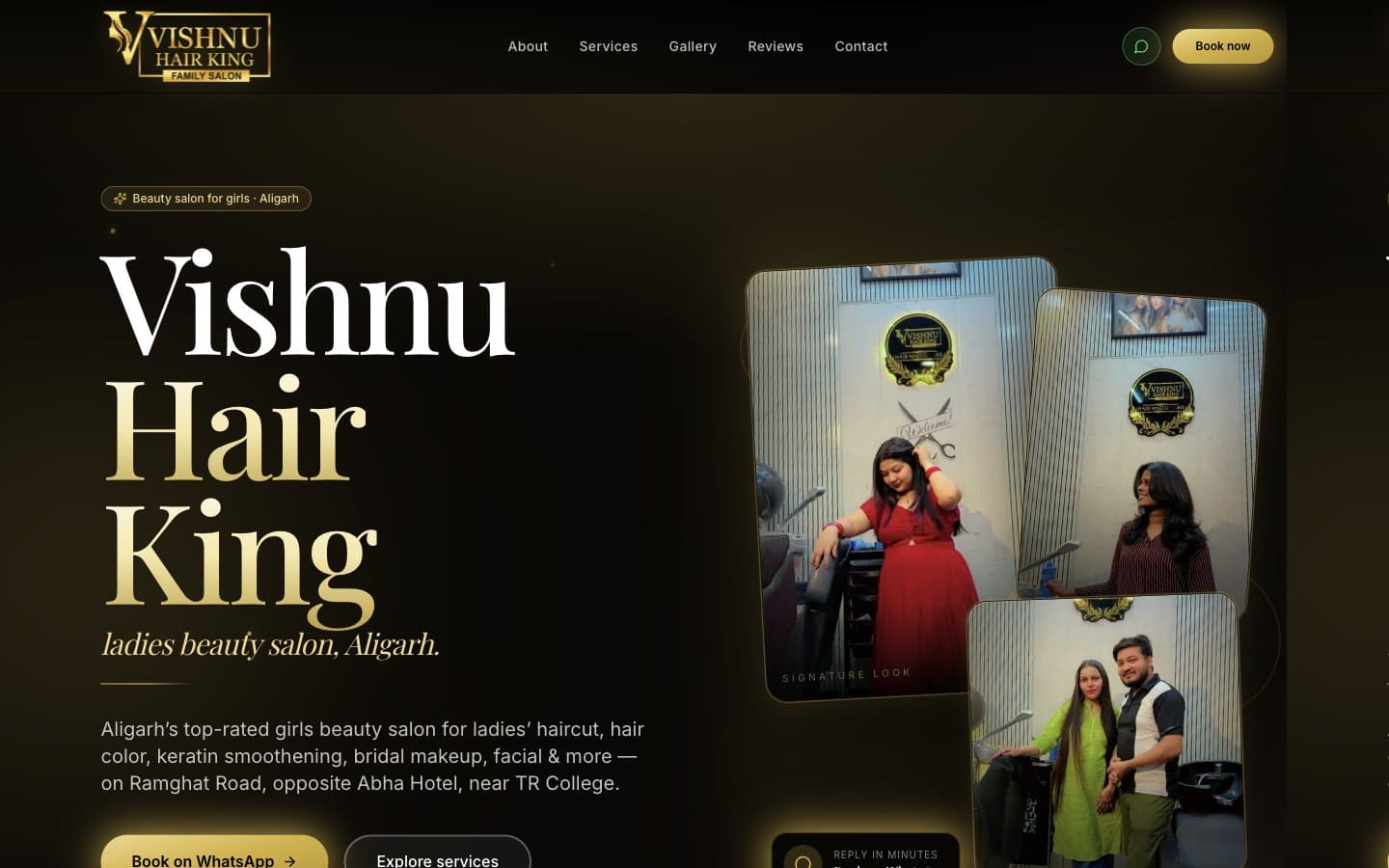 Hair salon website template preview — Vishnu Hair King by Socialtrafic