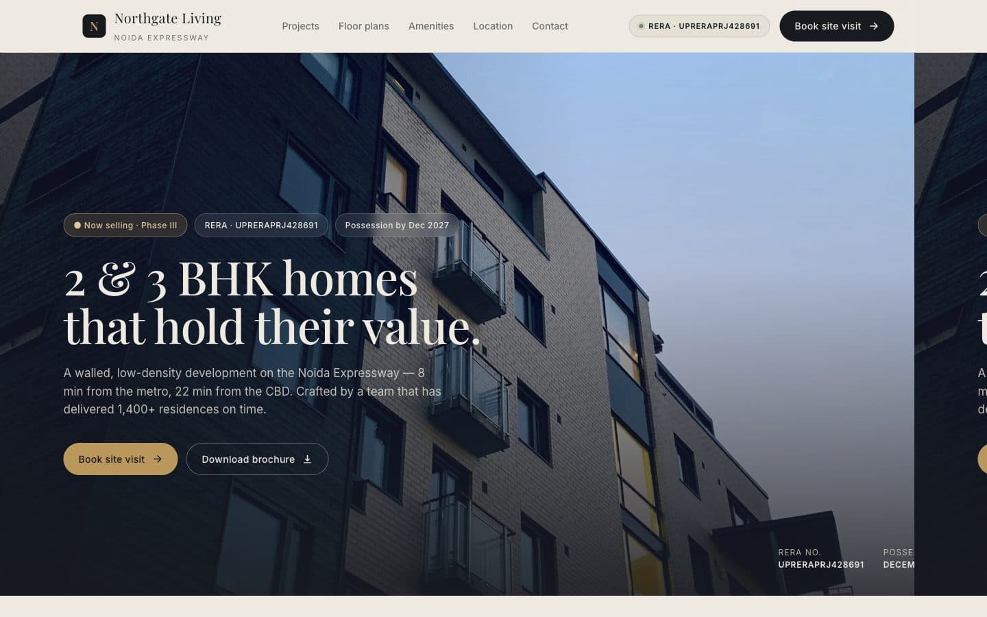 Real estate website template preview — Northgate Living by Socialtrafic