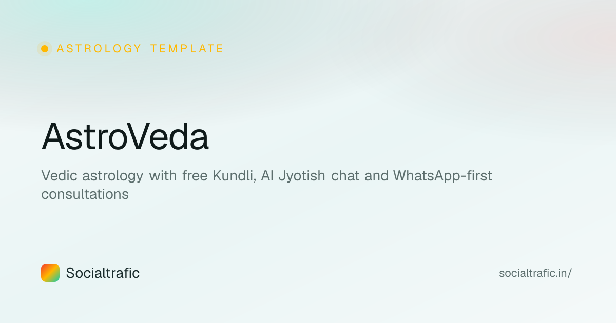 Astrology website template preview — AstroVeda by Socialtrafic
