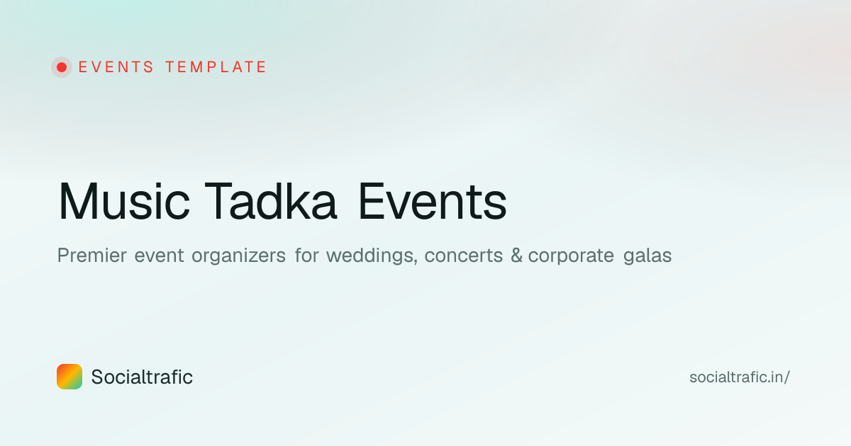 Events website template preview — Music Tadka Events by Socialtrafic