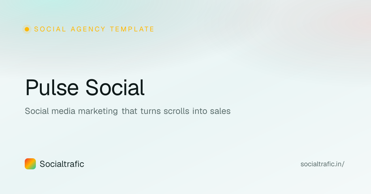 Social agency website template preview — Pulse Social by Socialtrafic